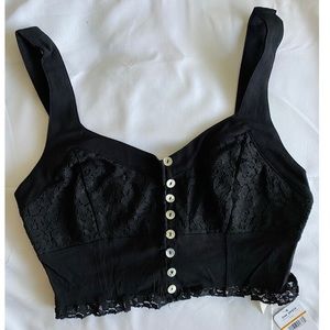 Black Bralette Top - Free People